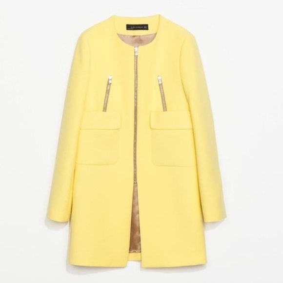 Zara Jackets & Blazers - Zara Yellow Zipper Jacket